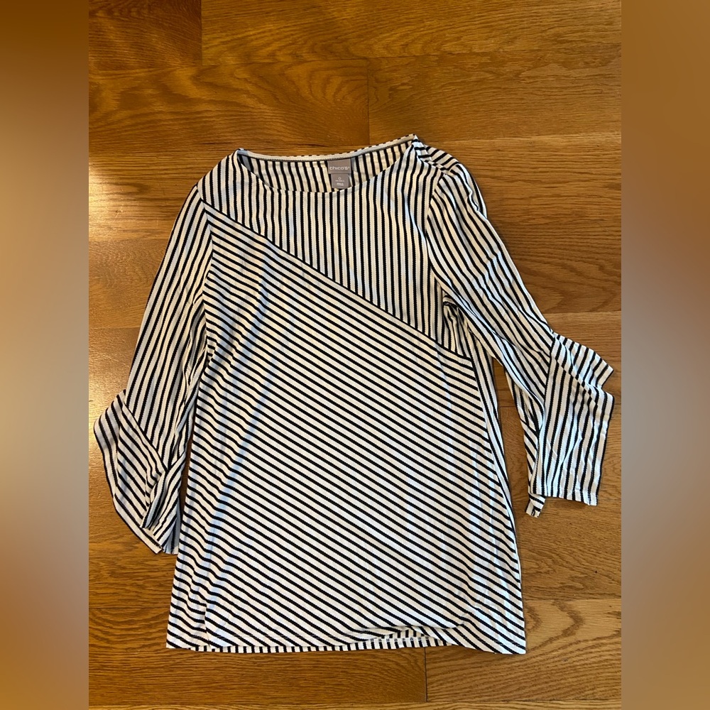 Chico's Monochrome Striped Top